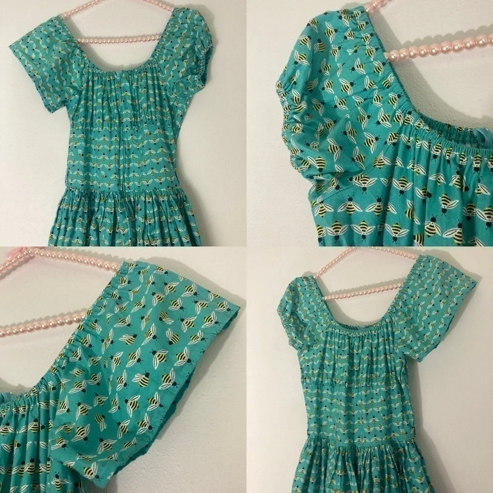 Bee print retro style swing dress - Picture 14 of 16